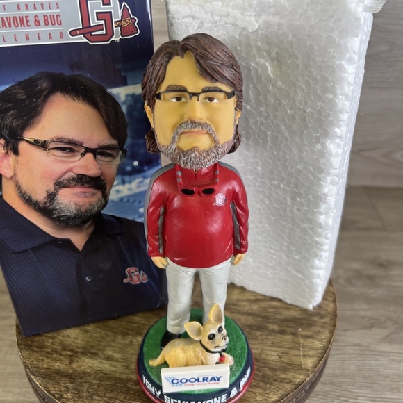 Tony Schiavone & Bug Bobblehead | Gwinnett Braves | in Box BRAND NEW - Picture 3 of 8